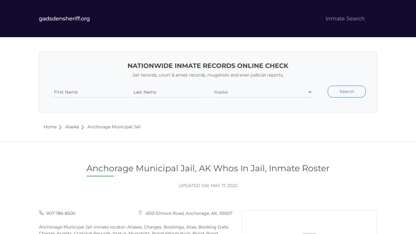 Anchorage Municipal Jail, AK Inmate Roster, Whos In Jail